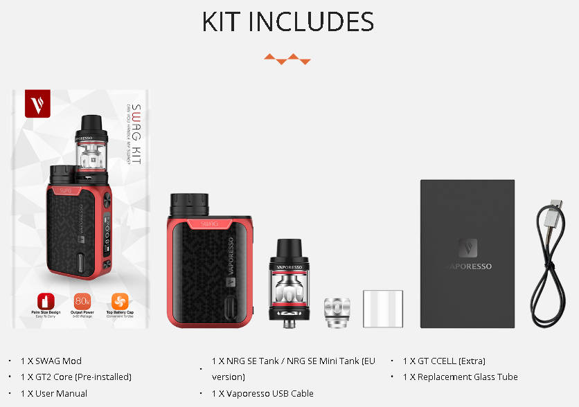 ECigarettes Vaporesso Swag Kit (Black) Vape was sold for R799.00 on